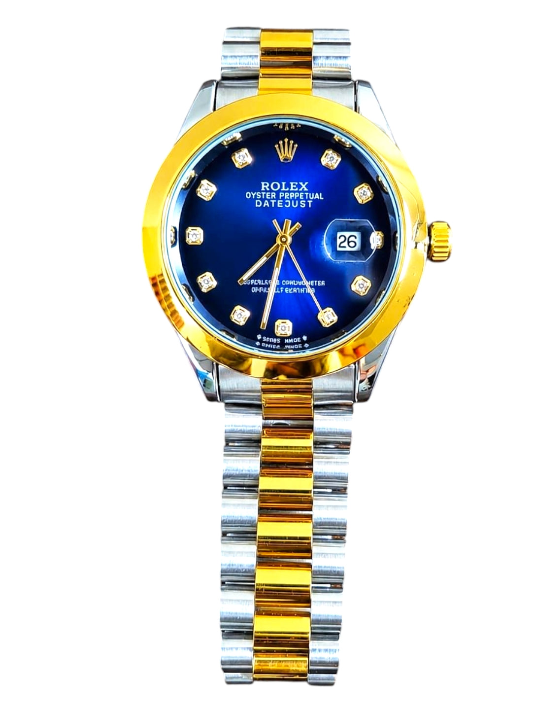 Rolex Datejust Two-Tone Diamond Dial - Blue / Green / Wine Red Edition | President Bracelet | Date Working