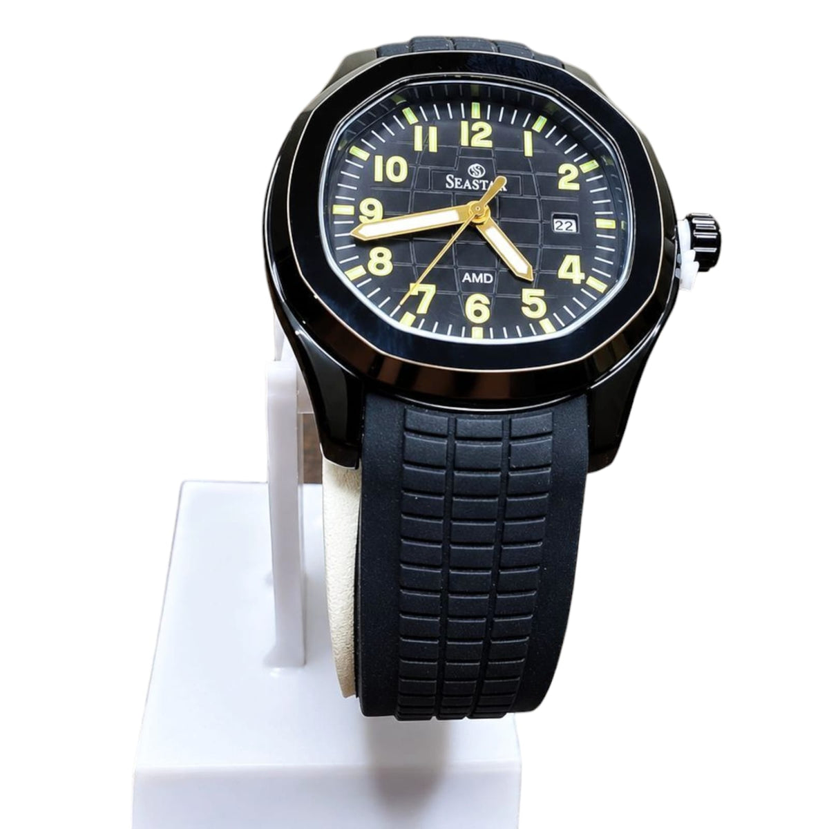 SEASTAR AMD Aquanaut - Black Gold Luminous Date Display Premium Silicone Watch