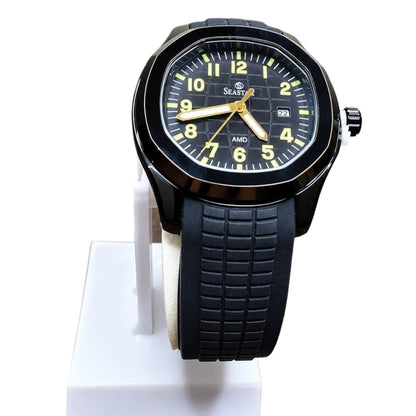 SEASTAR AMD Aquanaut - Black Gold Luminous Date Display Premium Silicone Watch