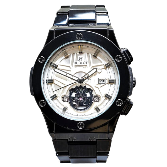 HUBLOT Big Bang Tourbillon Watch For Men - Black & White Skeleton Dial