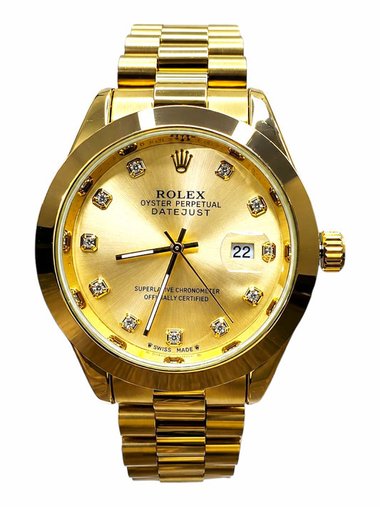 Rolex Datejust All Gold - Diamond Dial | Oyster Perpetual President Bracelet
