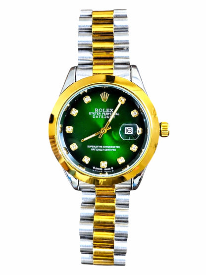 Rolex Datejust Two-Tone Diamond Dial - Blue / Green / Wine Red Edition | President Bracelet | Date Working