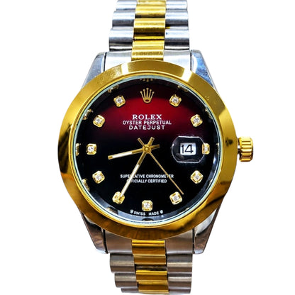 Rolex Datejust Two-Tone Diamond Dial - Blue / Green / Wine Red Edition | President Bracelet | Date Working