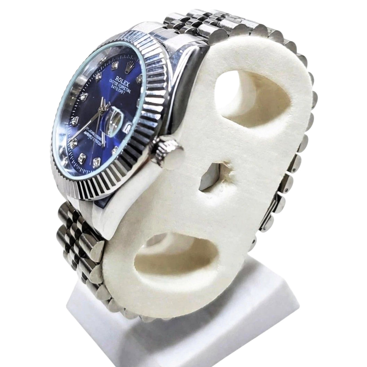 Rolex Oyster Perpetual Datejust Homage - Blue Diamond Dial Edition - Silver Jubilee