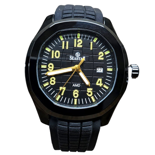 SEASTAR AMD Aquanaut - Black Gold Luminous Date Display Premium Silicone Watch